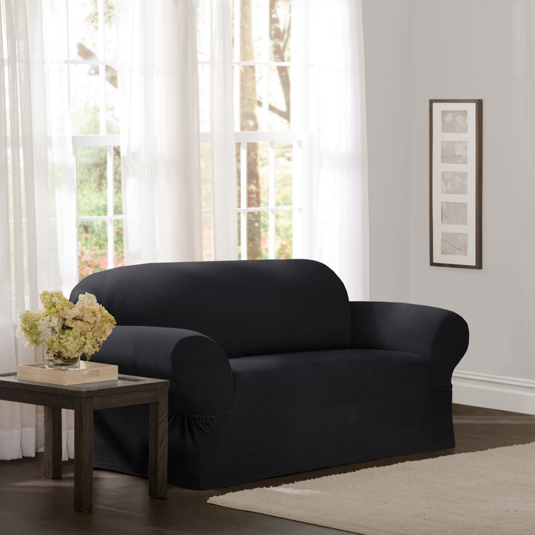 Red Barrel Studio® Box Cushion Loveseat Slipcover & Reviews Wayfair